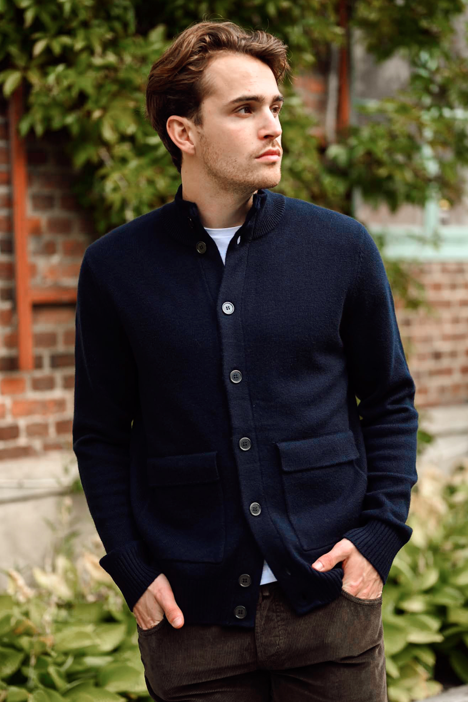 Leo Full Button Cardigan, Mørk Blå - Bilde 7