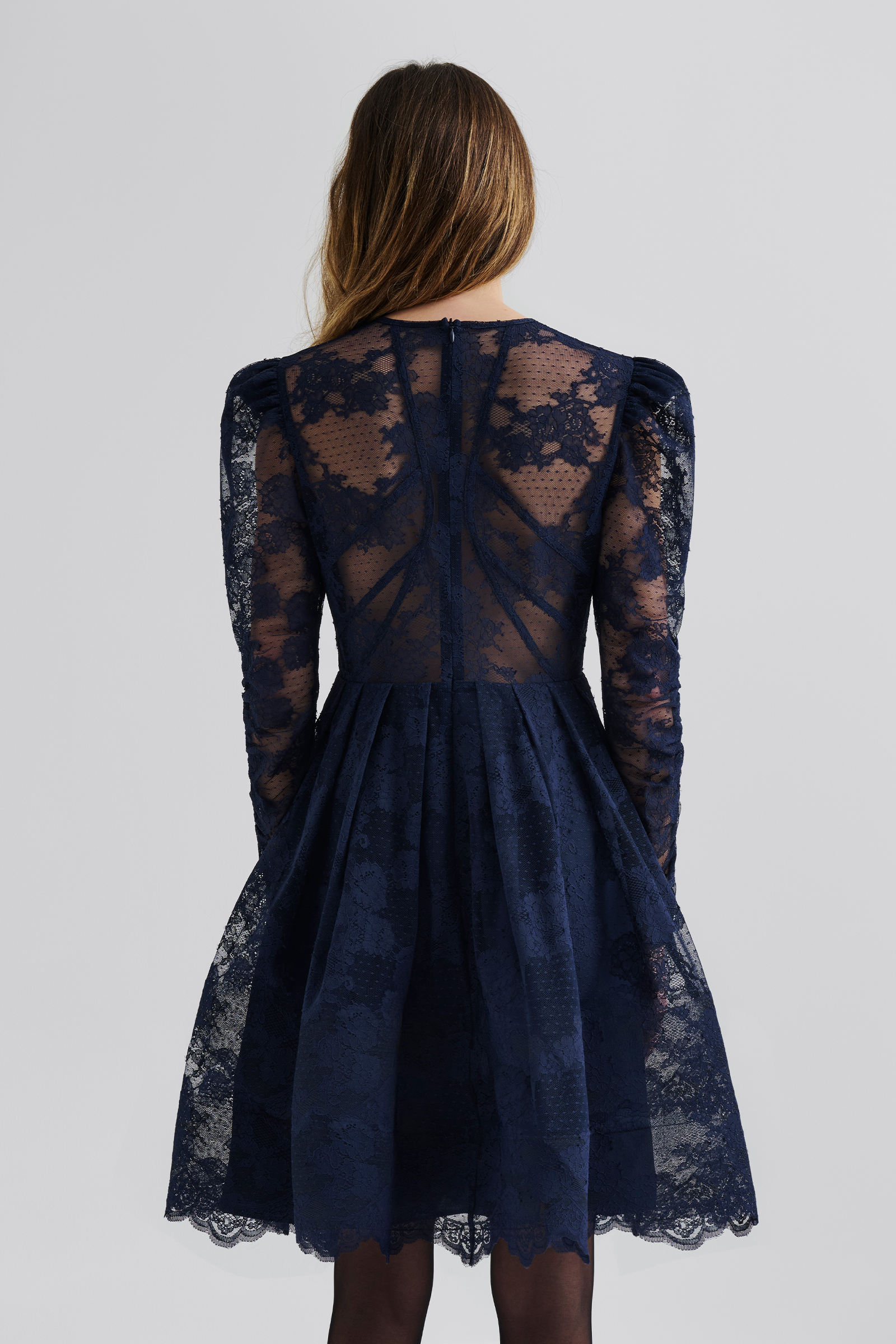 Leoni Lace Mini Dress, Dark Blue - Bilde 7