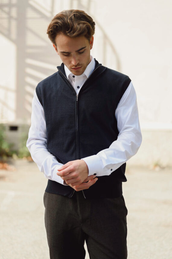 Luis Knitted Vest, Navy