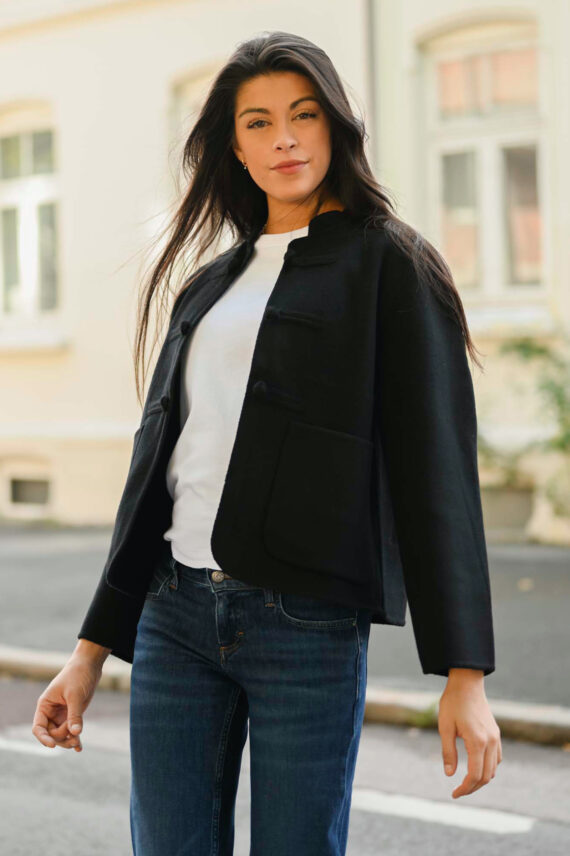 Phoebe Wool Jacket, Black