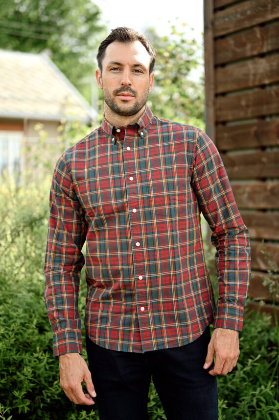 Reg Archive Poplin Check Shirt, Plumped Red