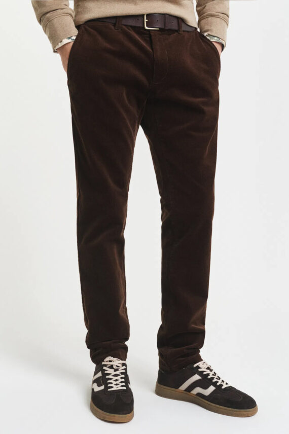 Slim Cord Chinos, Rich Brown