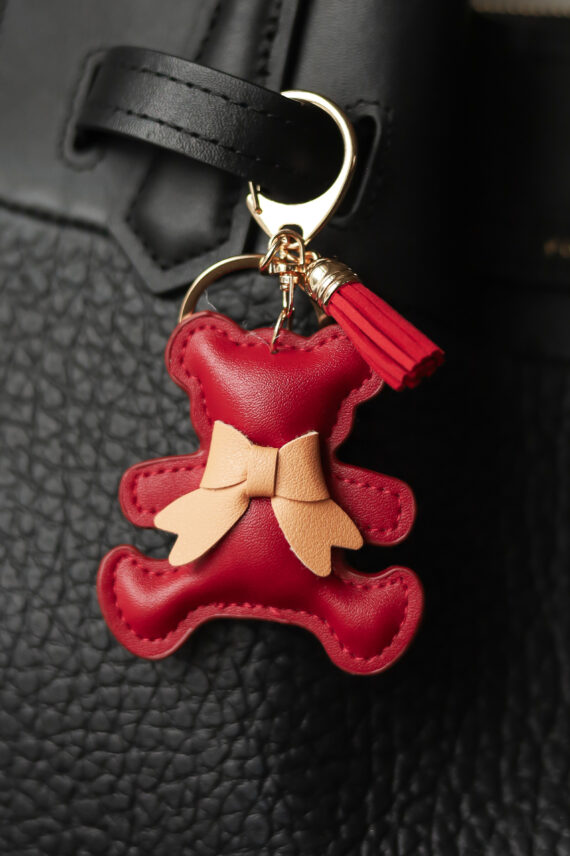 Veskepynt Bjørn,  Burgunder