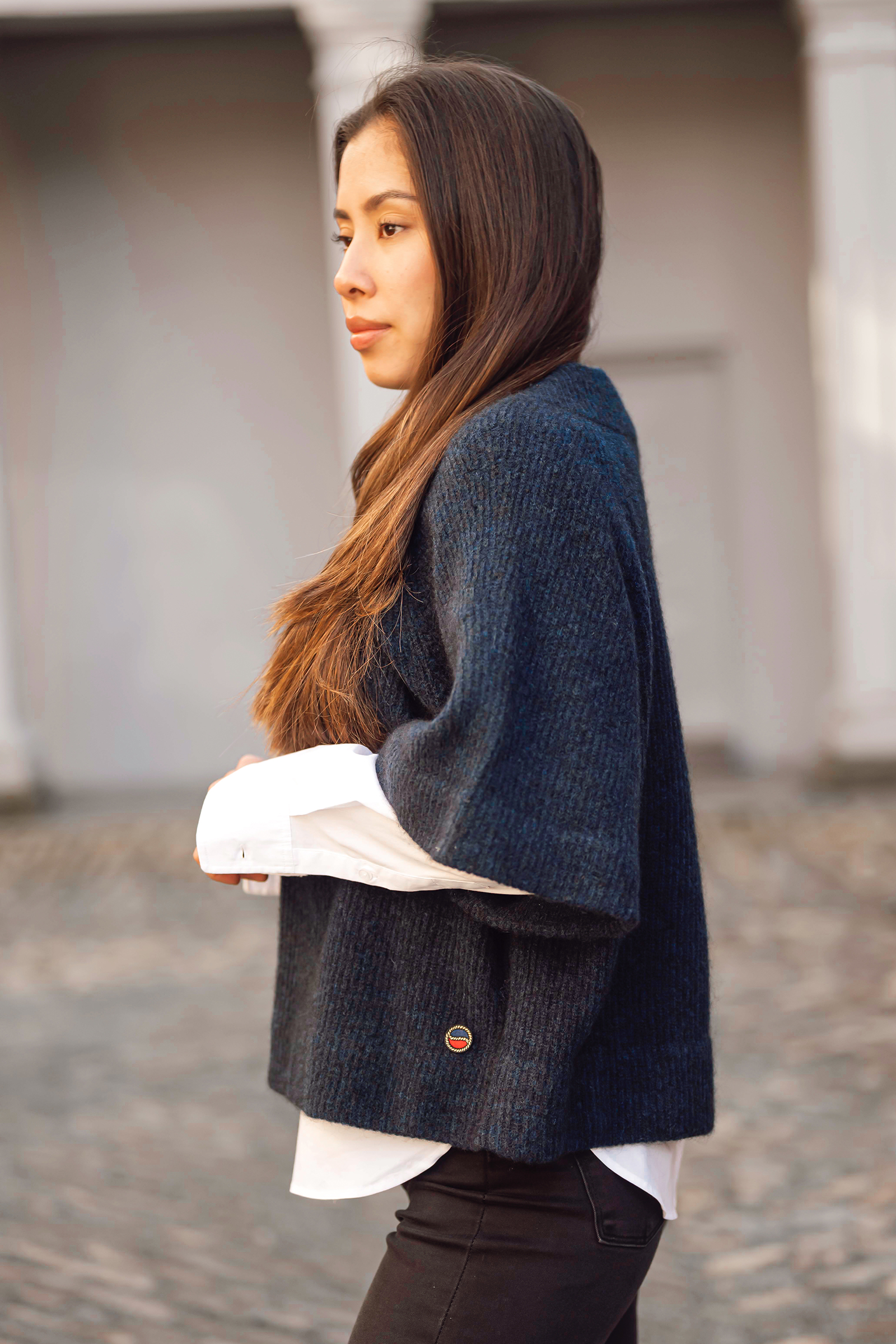 Vilanie Cardigan, Dark Blue Melange - Bilde 12