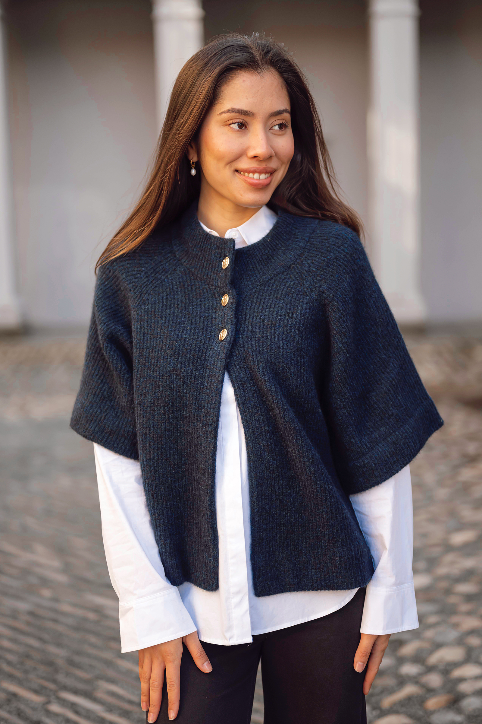 Vilanie Cardigan, Dark Blue Melange - Bilde 9