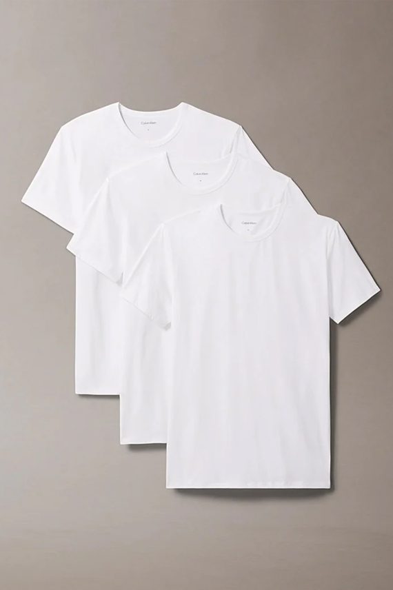 Cotton Stretch Blend T-Shirts 3 PK, Hvit