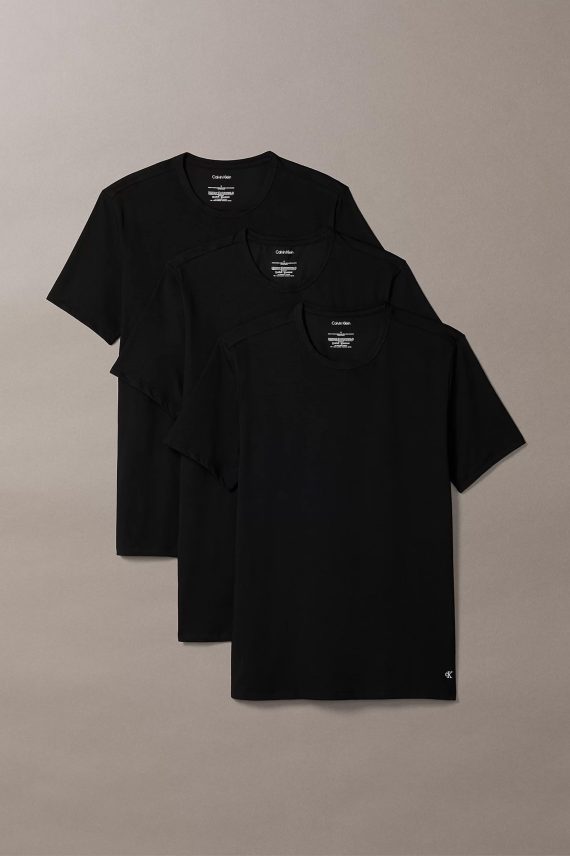 Cotton Stretch Blend T-Shirts 3 PK, Sort