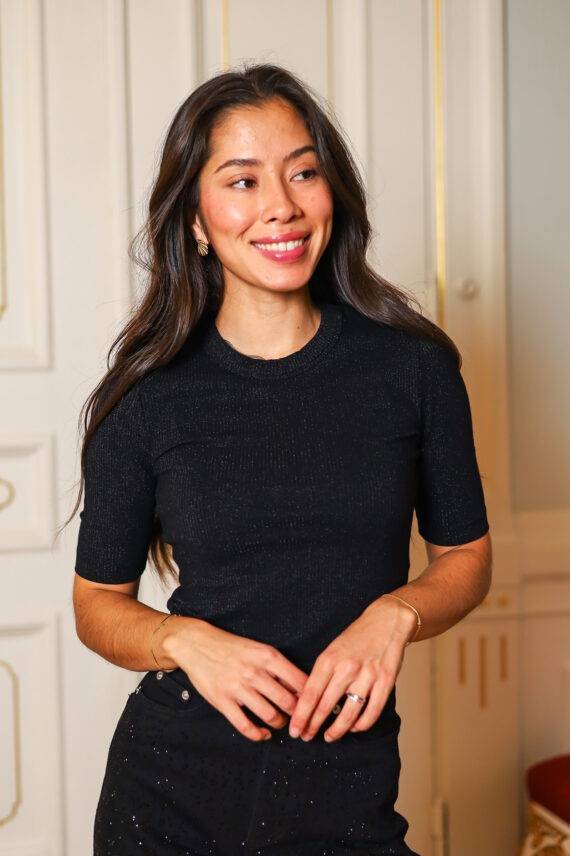 Dagna IW Lurex T-Shirt, Black