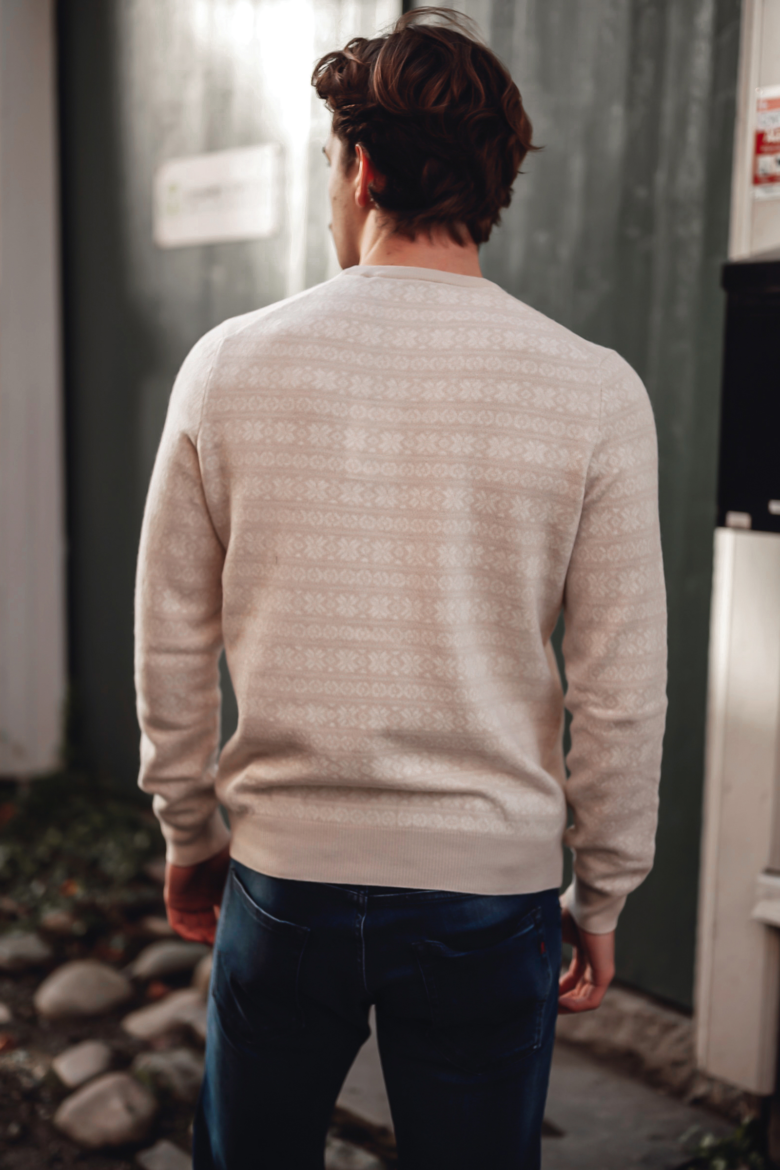 Fairisle Sweater, Beige Melange - Bilde 3