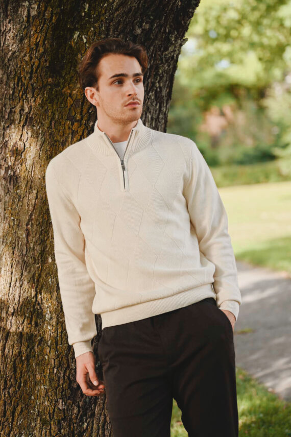 Juan Half Zip, Krem
