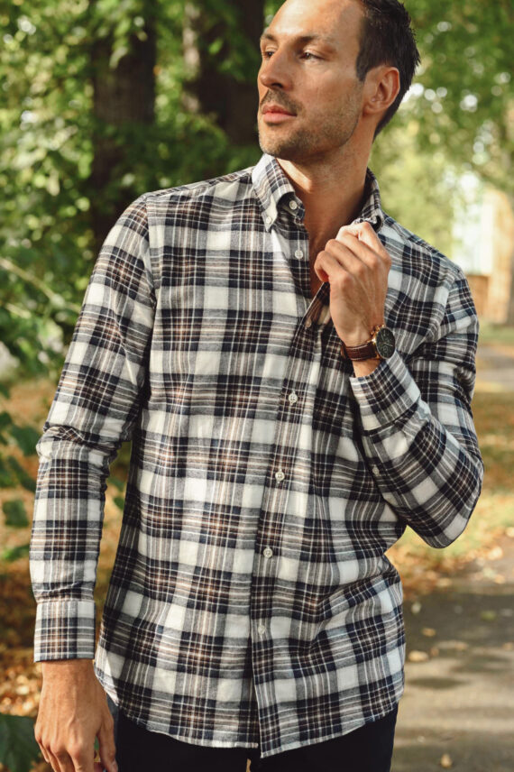 Kobe Shirt, Blå Mønstret