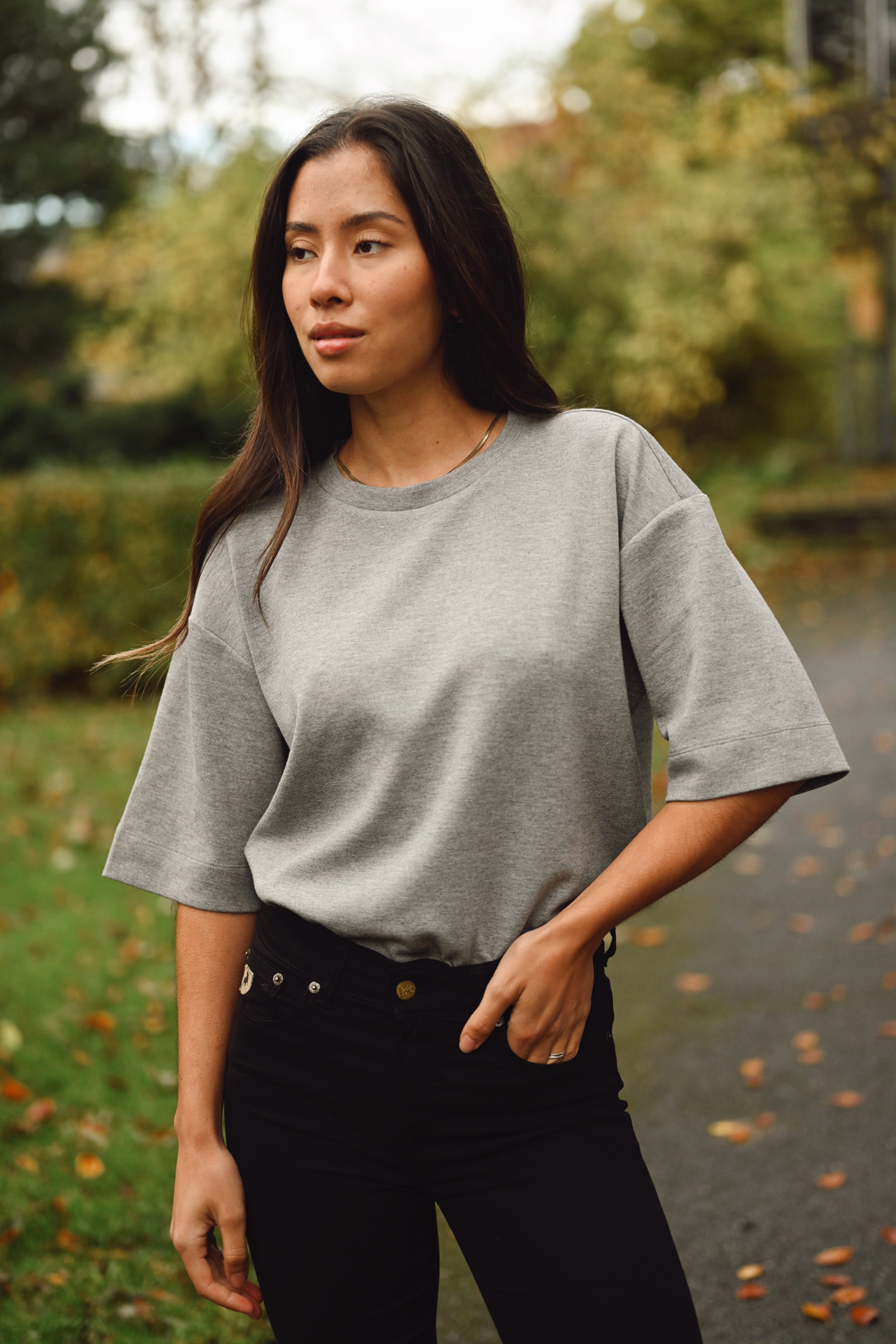 PannieIW Oversized T-shirt, Medium Grey Melange