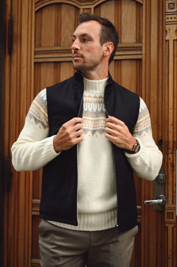 Reversible Padded Vest, Mørk Blå