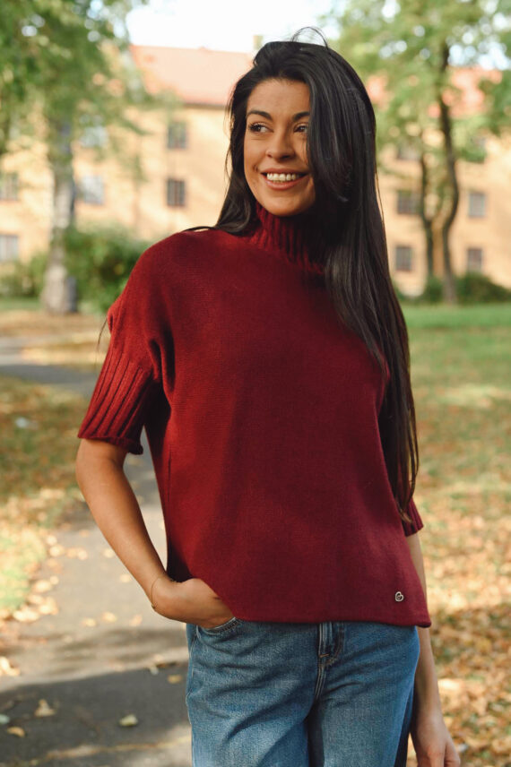 Turtleneck Sweat, Burgunder