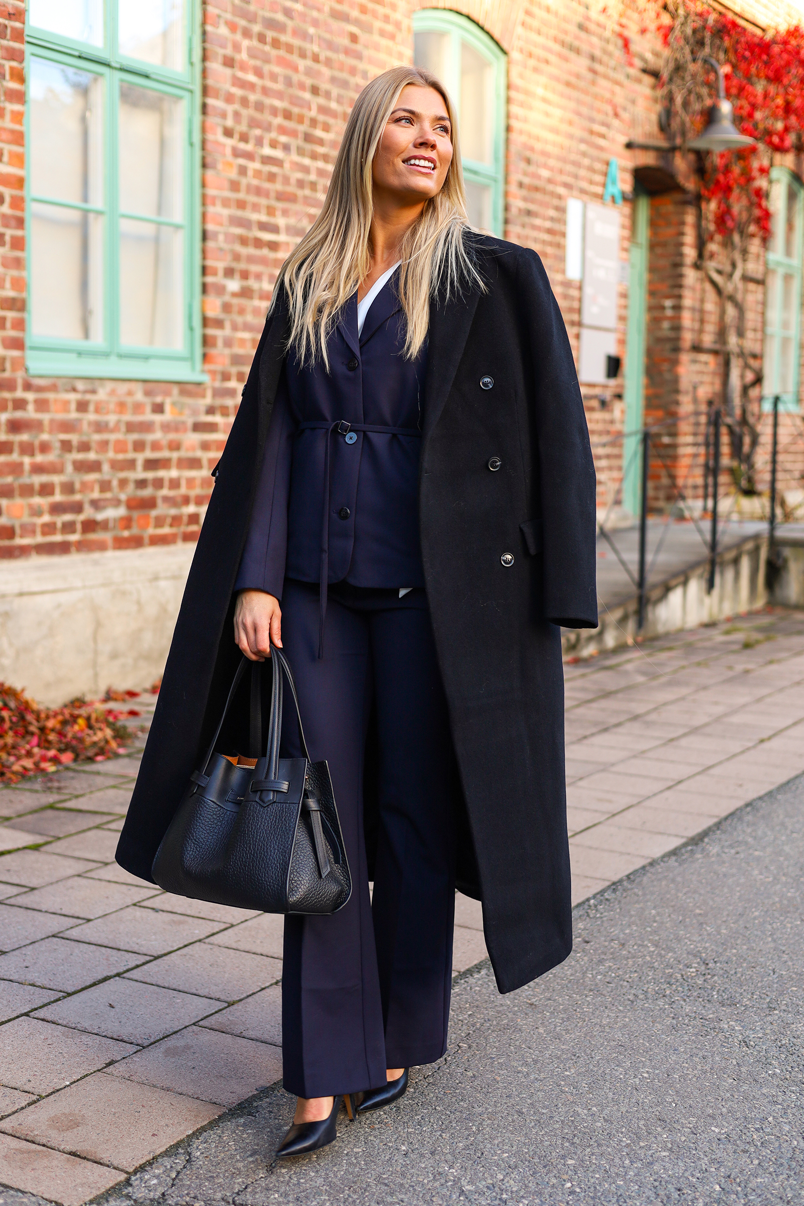 Freylia Pants, Marine Blue Melange - Bilde 2