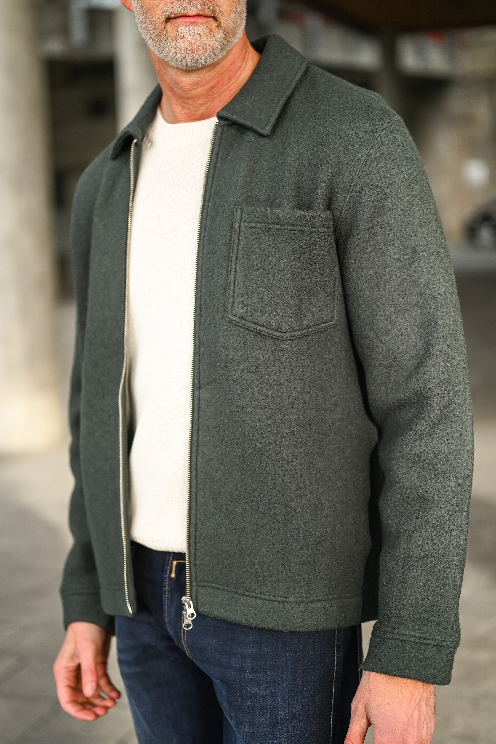 Hannes Full Zip, Dark Evergreen - Bilde 3