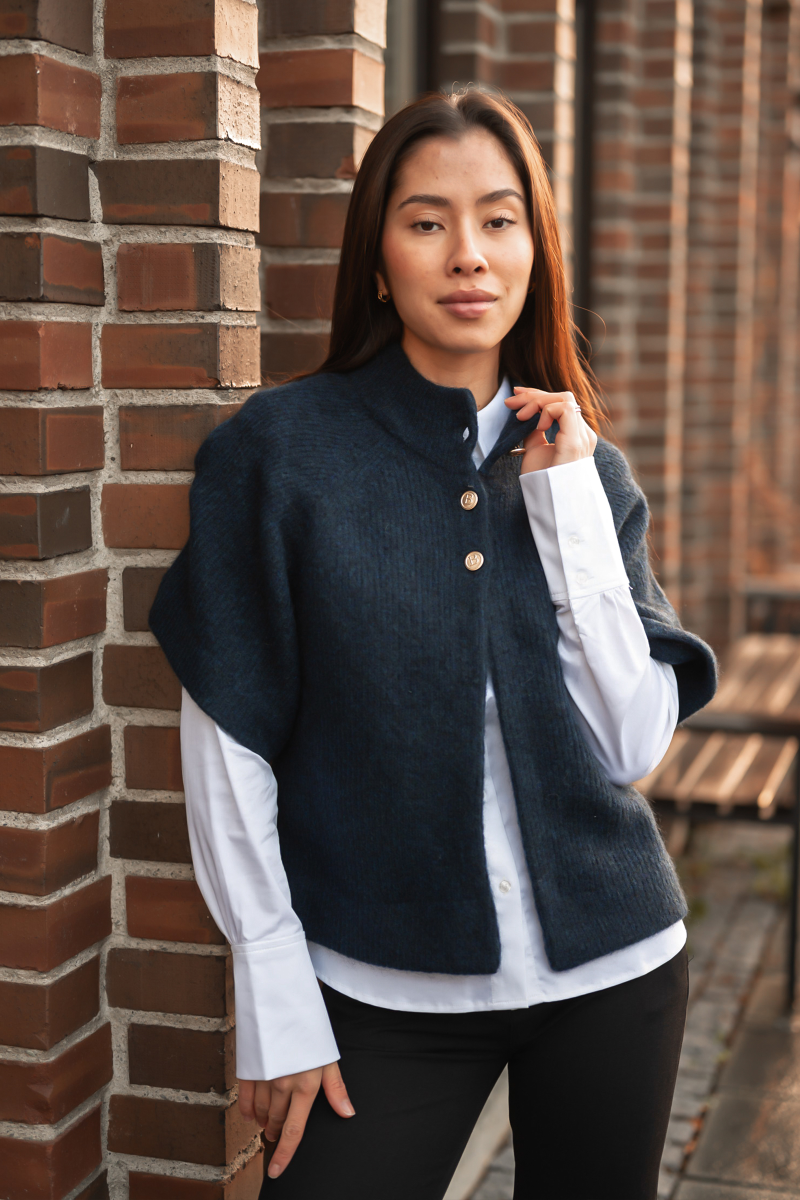 Vilanie Cardigan, Dark Blue Melange - Bilde 5