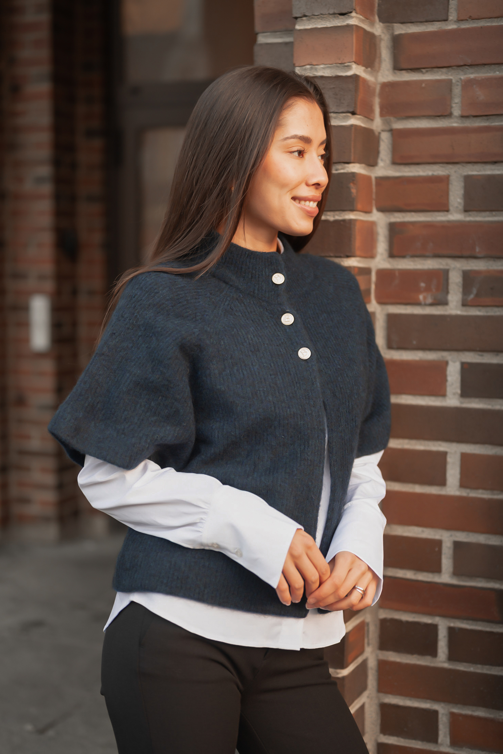 Vilanie Cardigan, Dark Blue Melange - Bilde 2