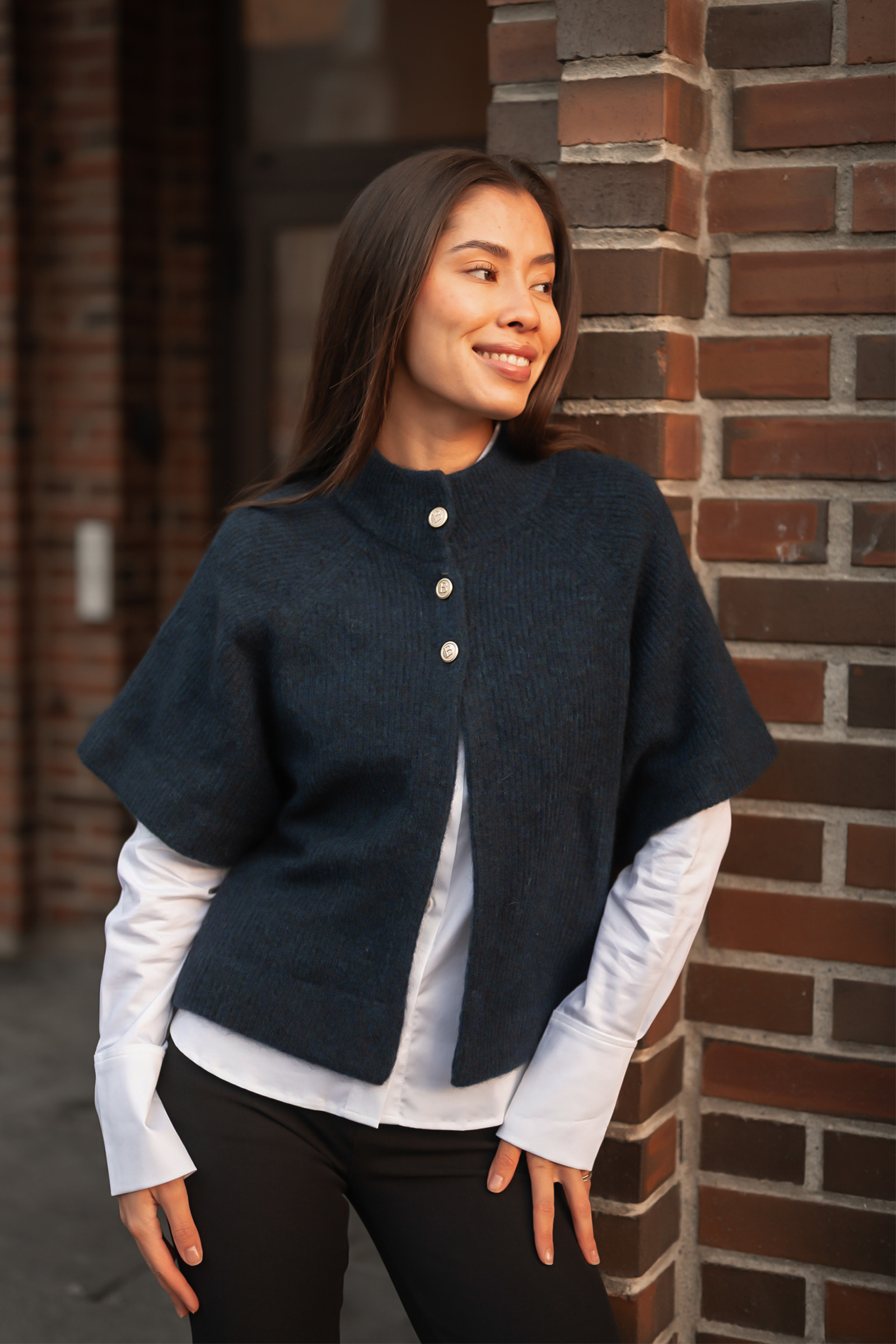 Vilanie Cardigan, Dark Blue Melange