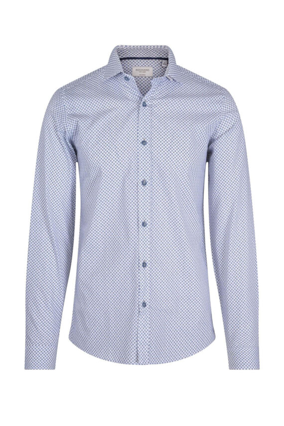 Leo Tailor Fit, Blå Mønstret