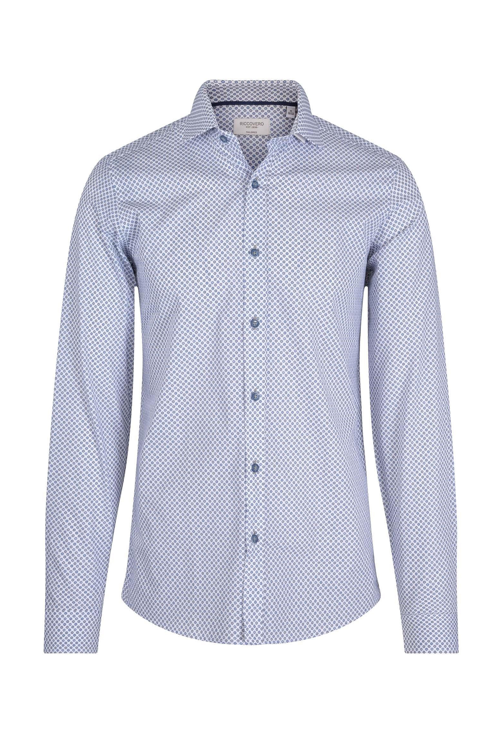 Leo Tailor Fit, Blå Mønstret