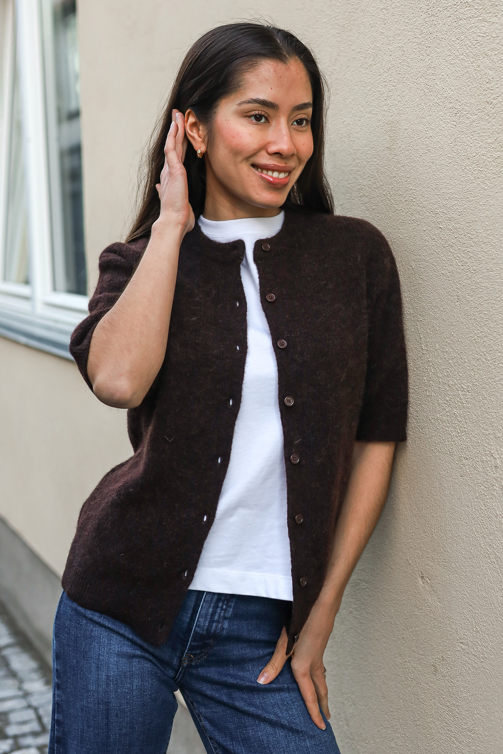 Sanoura SS Cardigan 7355, Black Coffee