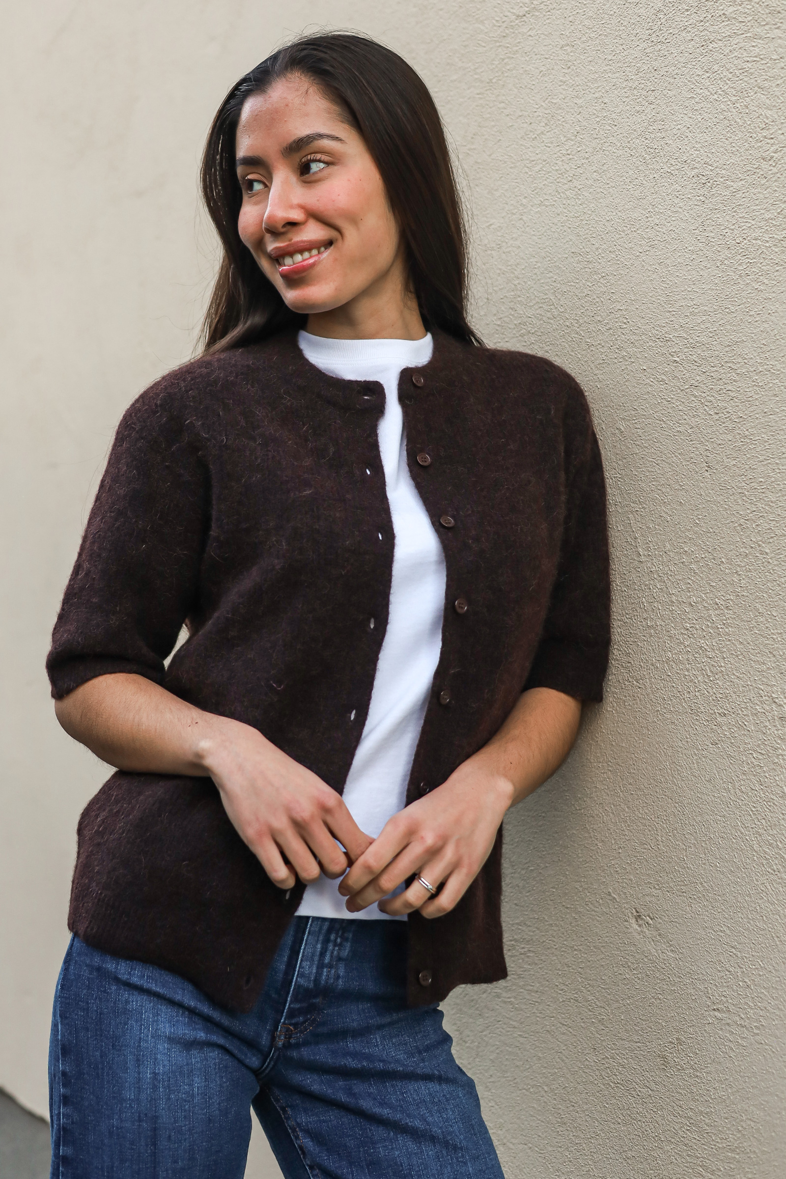 Sanoura SS Cardigan 7355, Black Coffee - Bilde 2