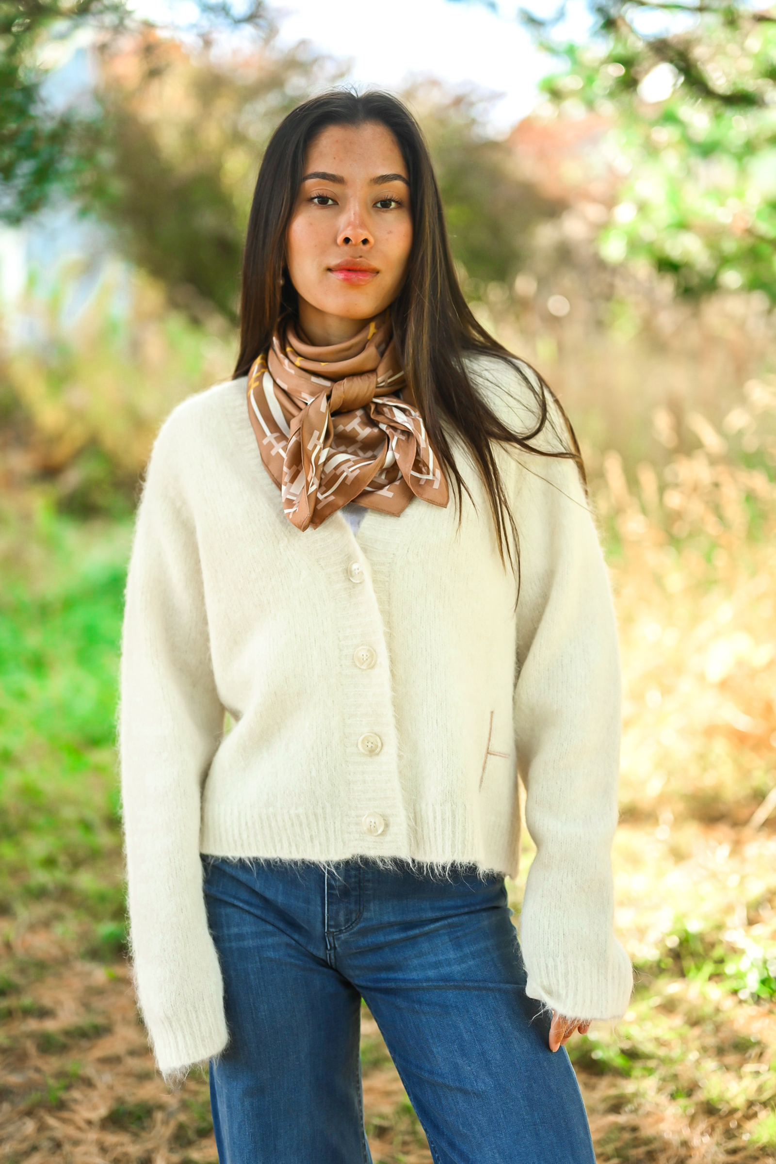 Pernille Short Cardigan, White Alyssum