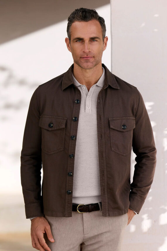 Luke Shirt Jacket, Brown