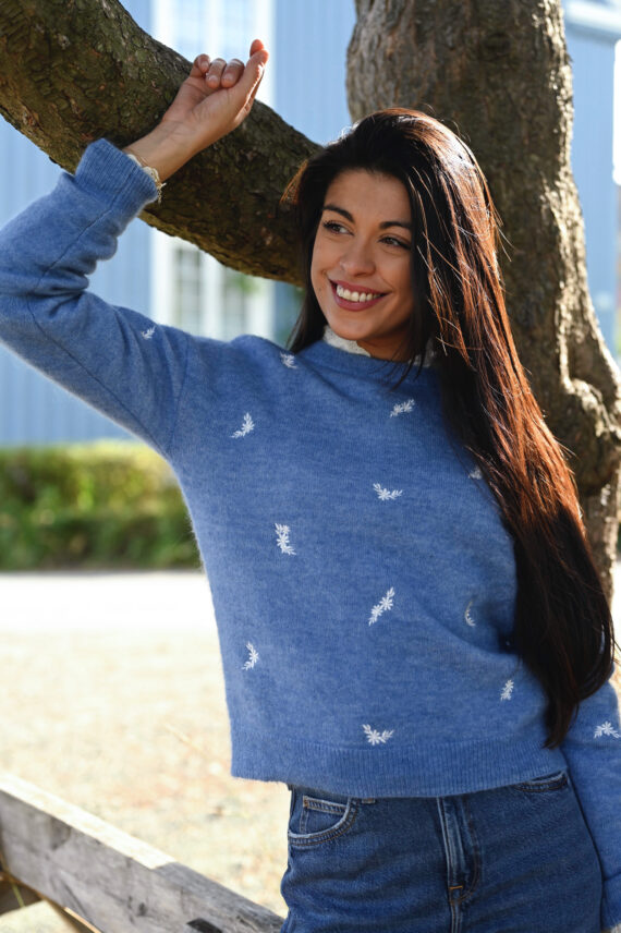 Amalie Pullover EMB, Quiet Harbor