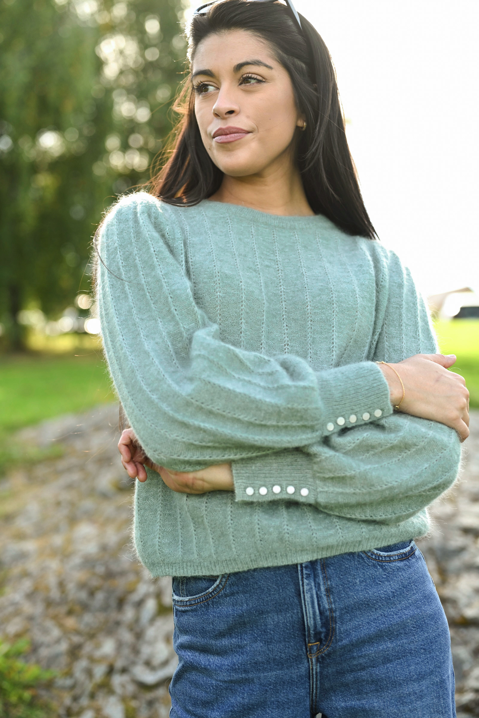 Amalie Puff Pullover, Chinios Green - Bilde 3