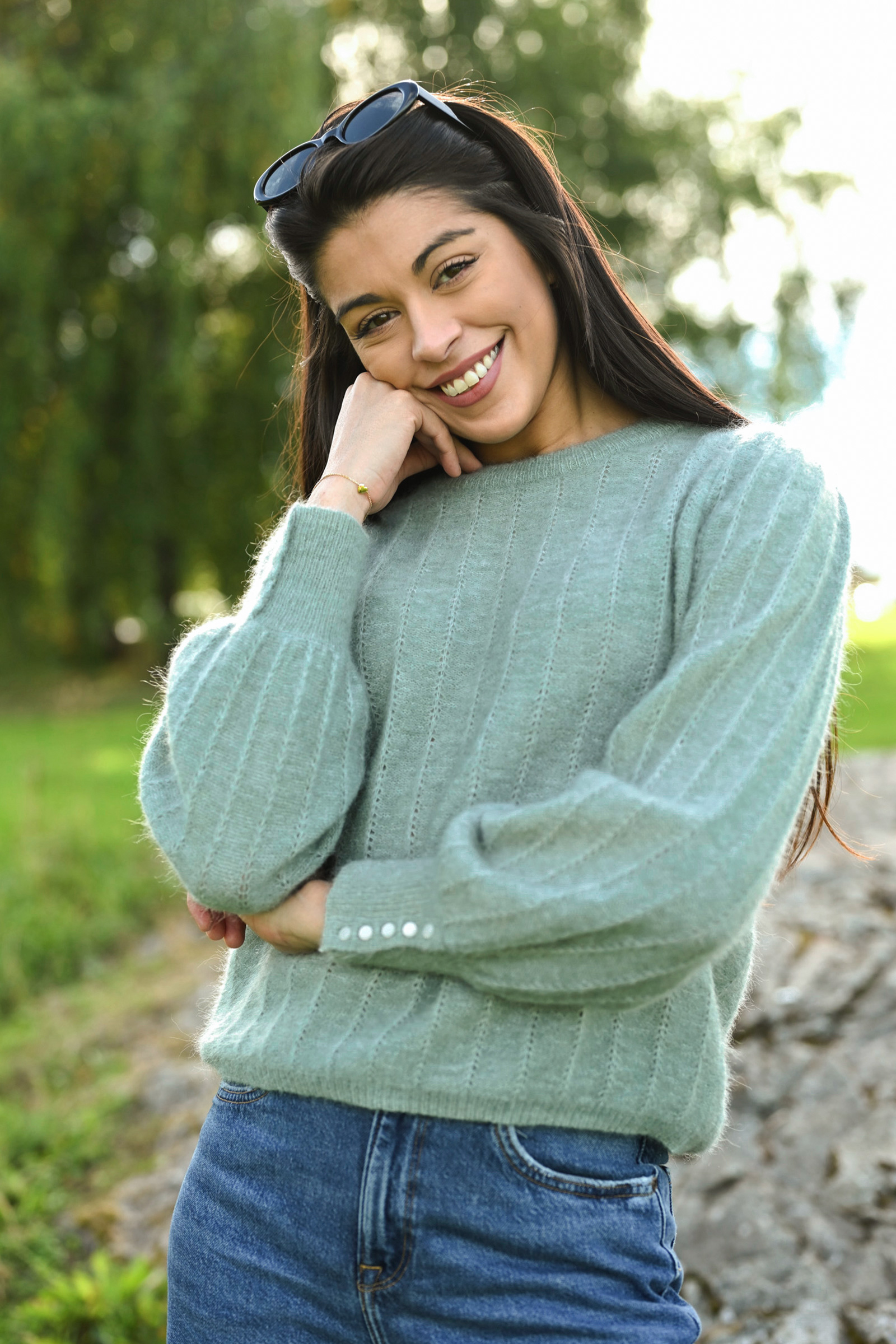 Amalie Puff Pullover, Chinios Green