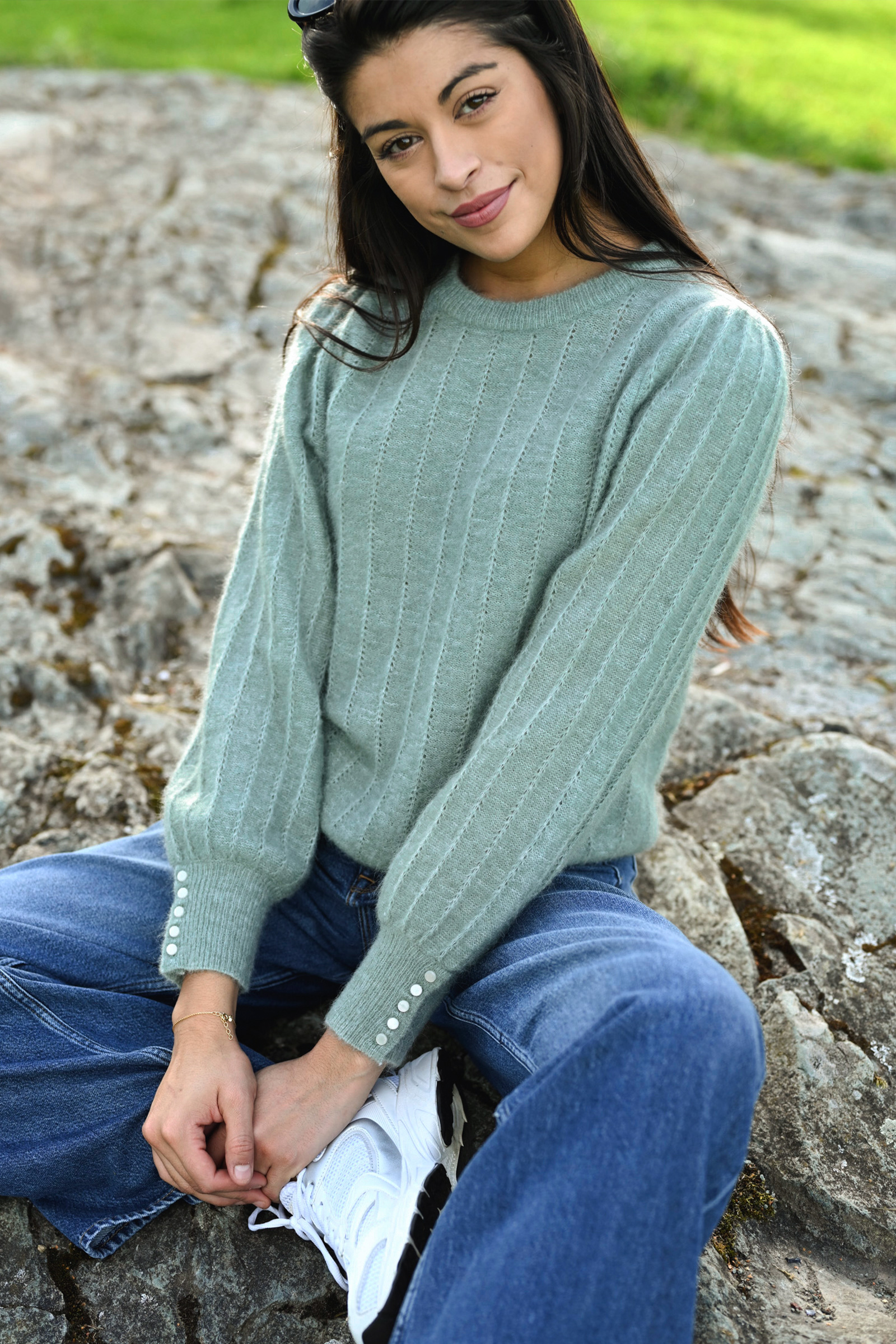 Amalie Puff Pullover, Chinios Green - Bilde 2