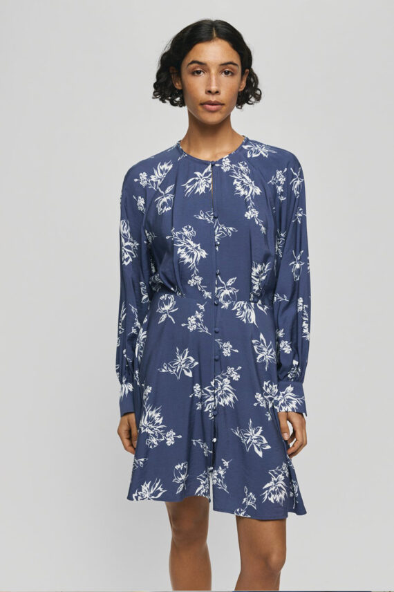 Andena Amabella Shirt Dress, V Indigo Flower