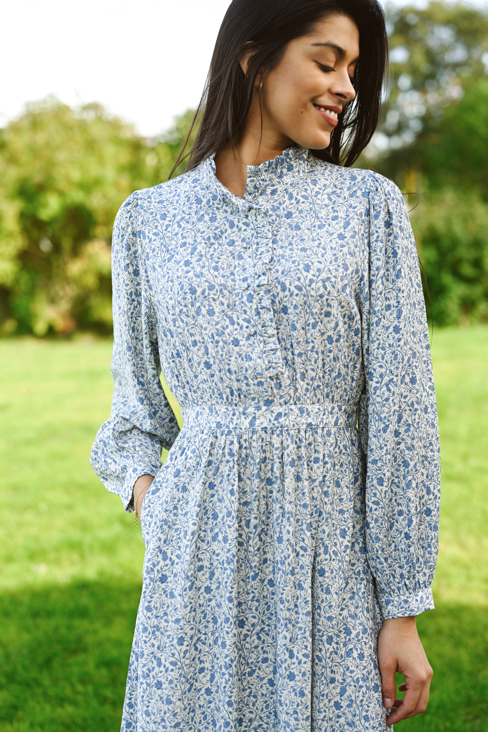 Astrid Midi Dress, Quiet Harbor Flowers - Bilde 3
