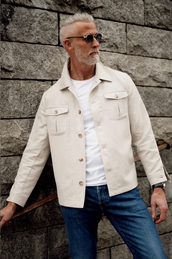 Linen Overshirt, Beige