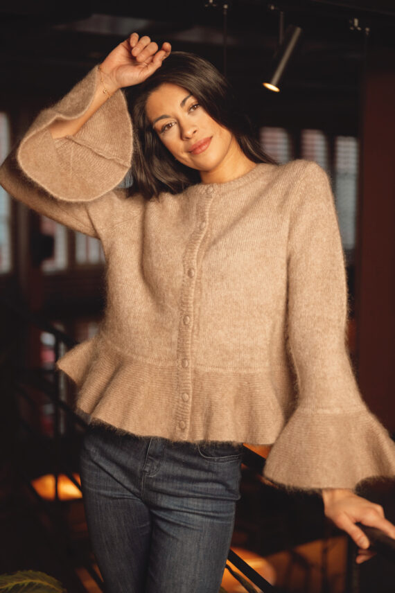 Maren Chunky Cardigan, Hazel Beige