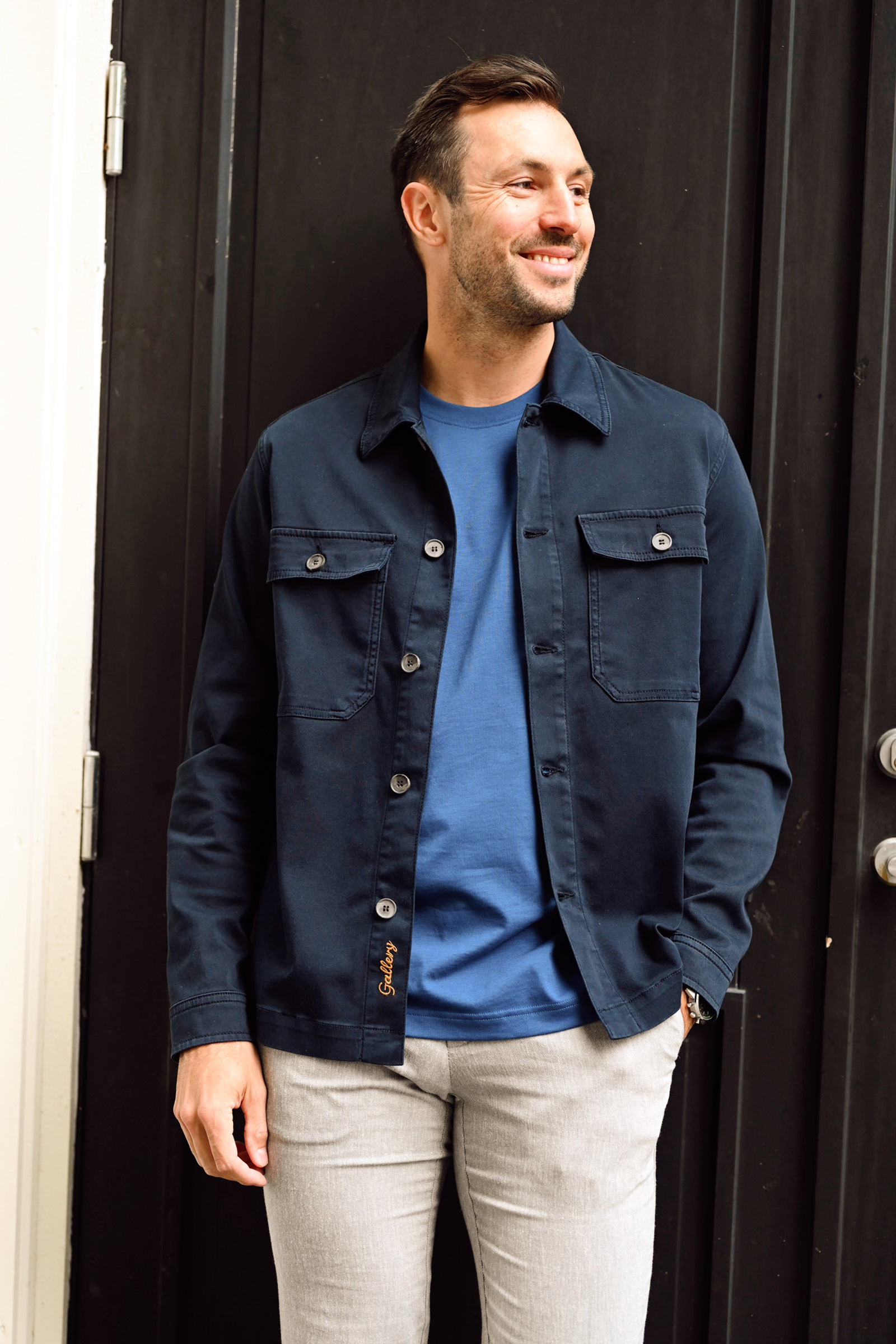 Matteo Soft Overshirt, Navy - Bilde 4