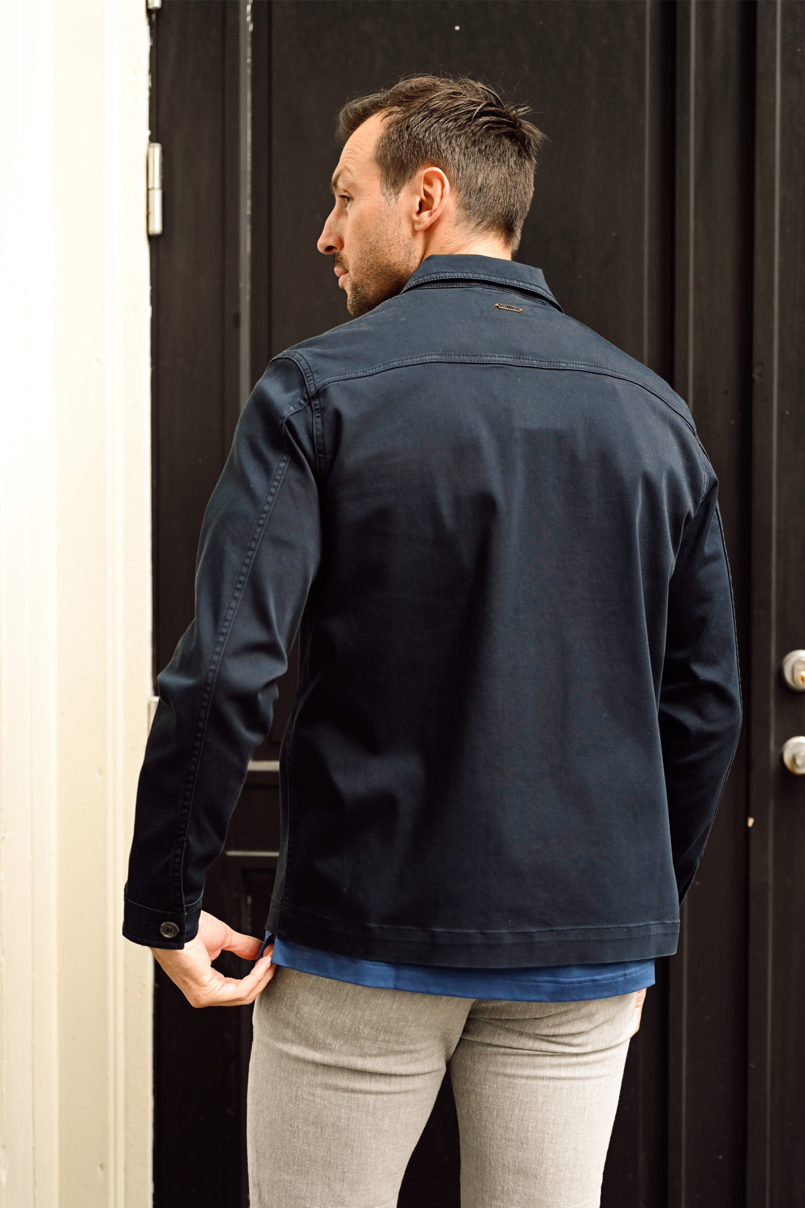 Matteo Soft Overshirt, Navy - Bilde 2