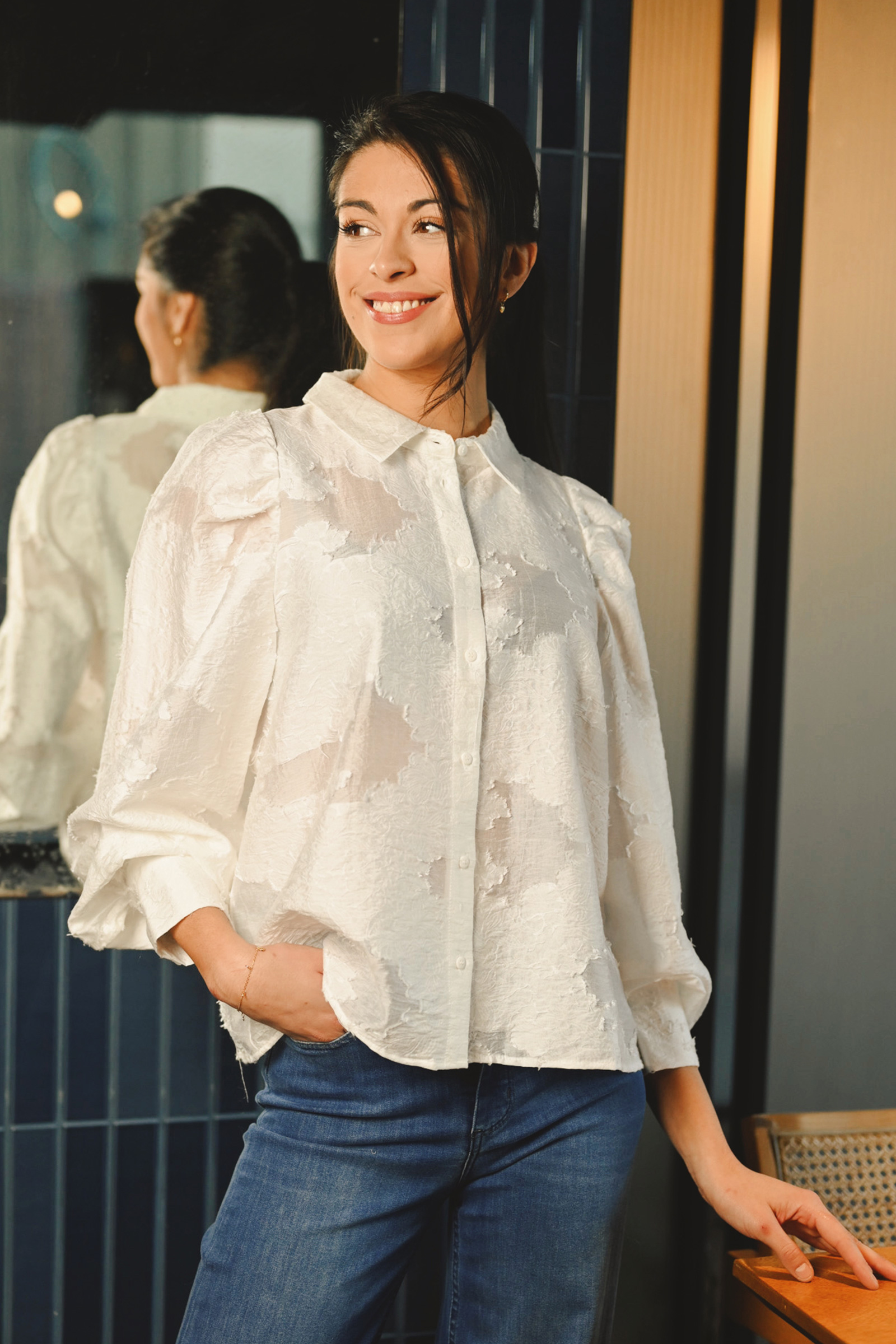 Orkidea Shirt, White - Bilde 2