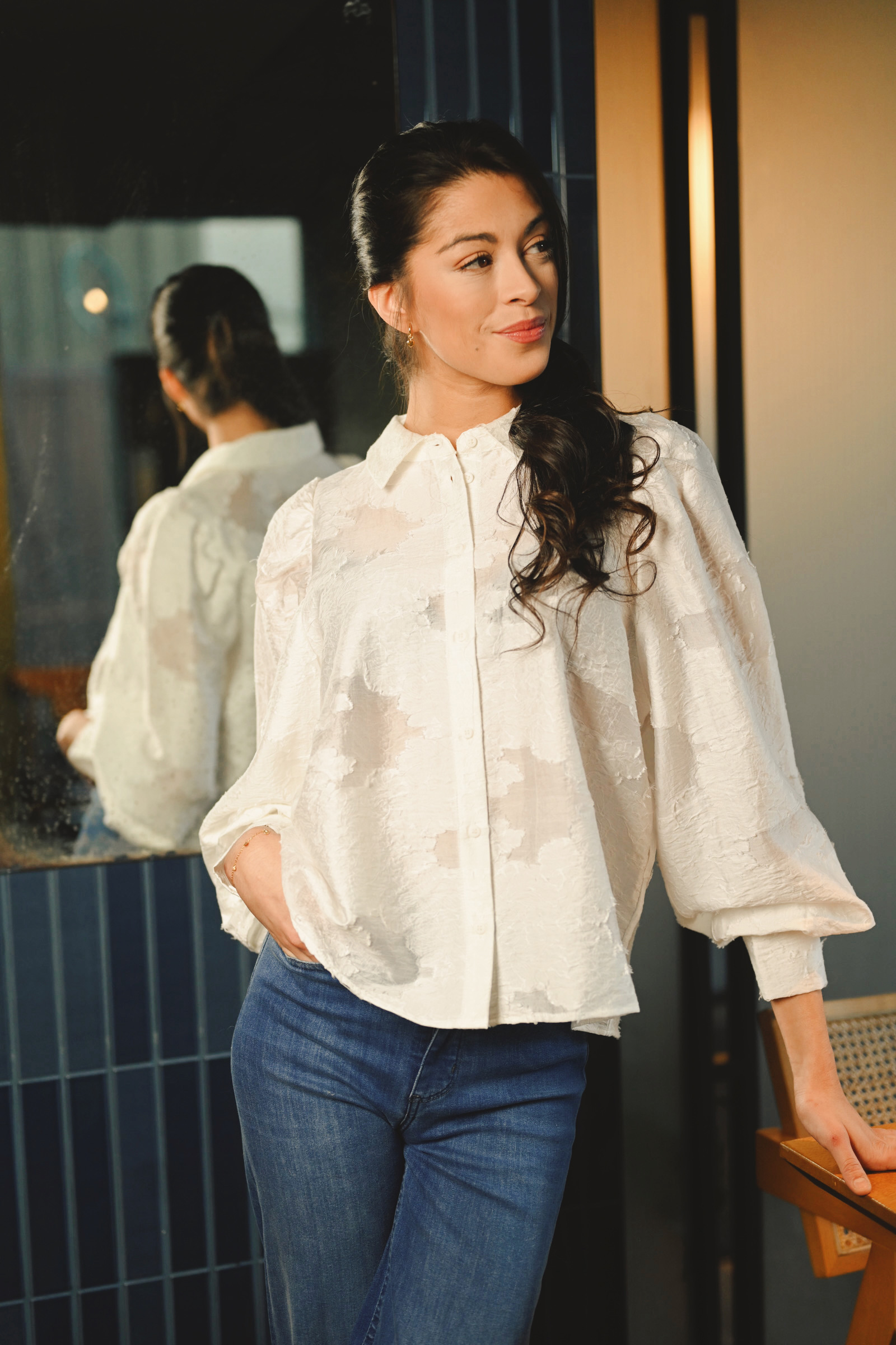Orkidea Shirt, White - Bilde 3