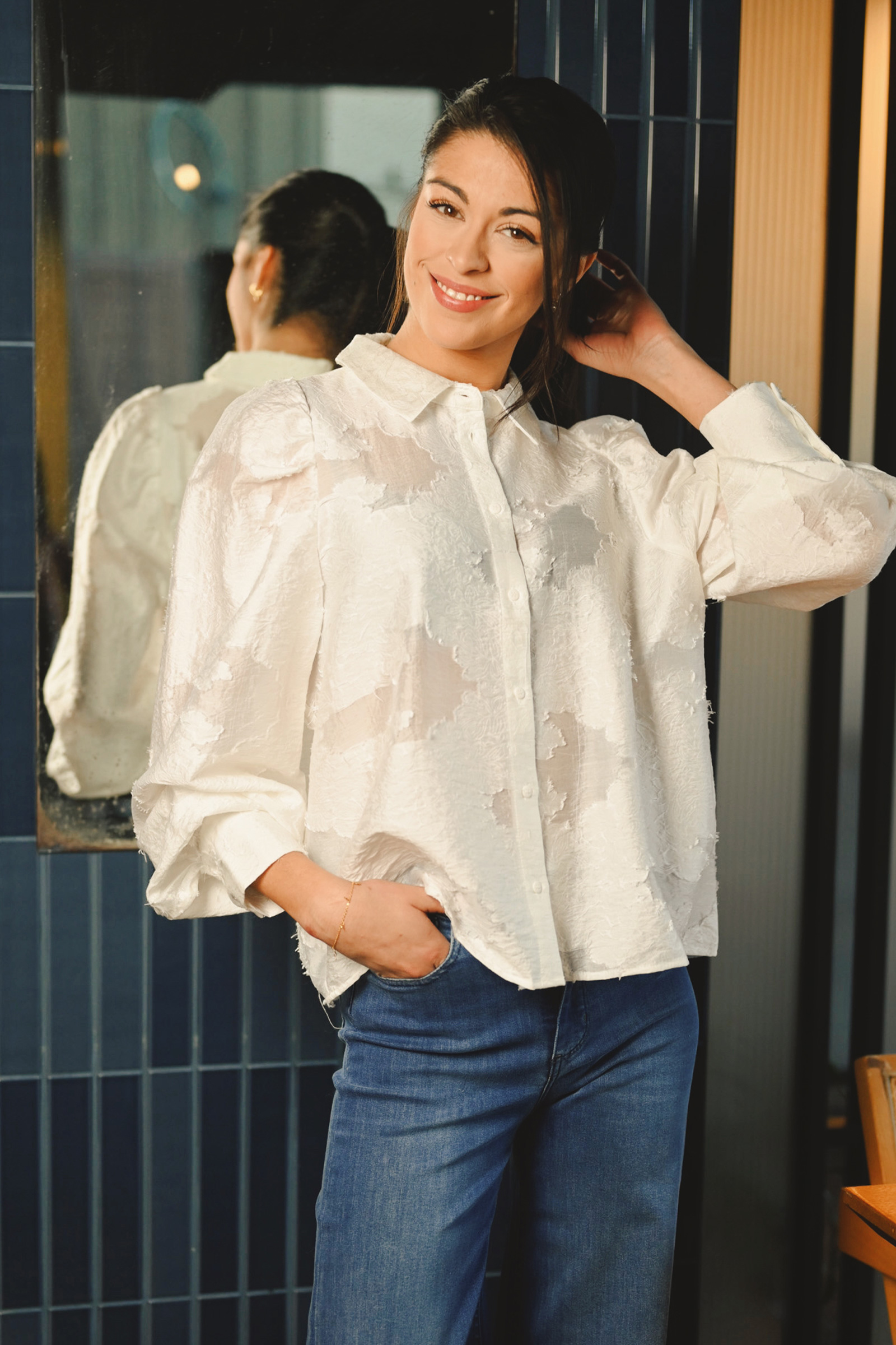 Orkidea Shirt, White - Bilde 4