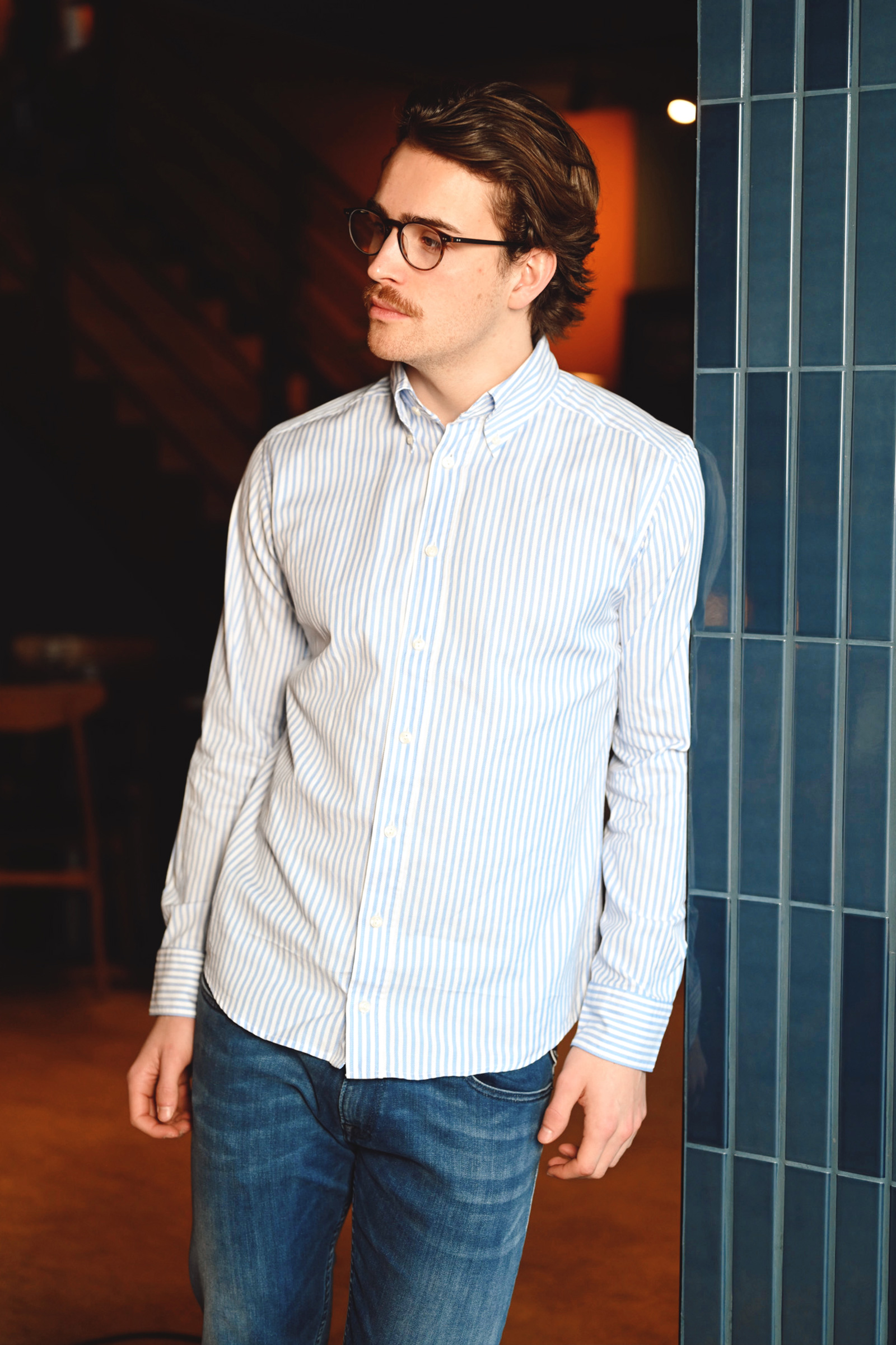 Striped Royal Oxford Shirt, Blue - Bilde 2