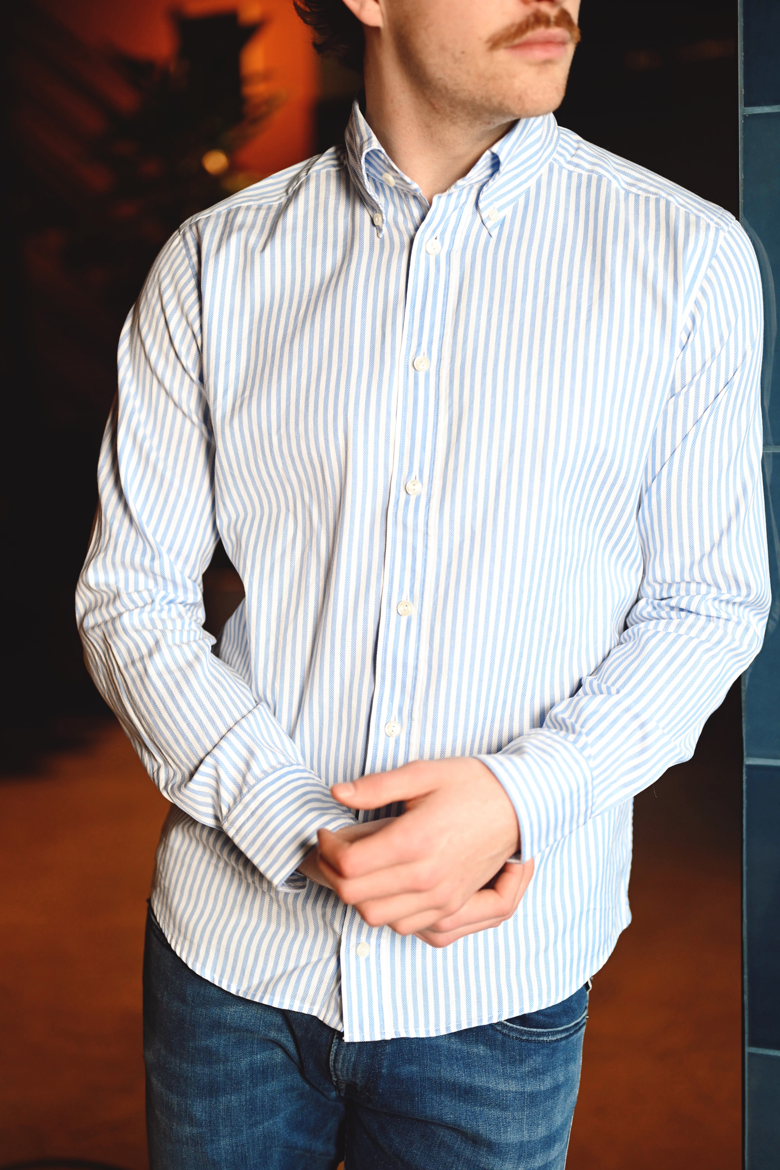 Striped Royal Oxford Shirt, Blue - Bilde 4