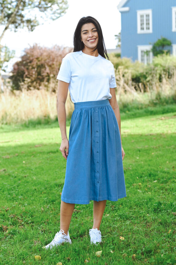 Pernilla HW Skirt, Mid Wash