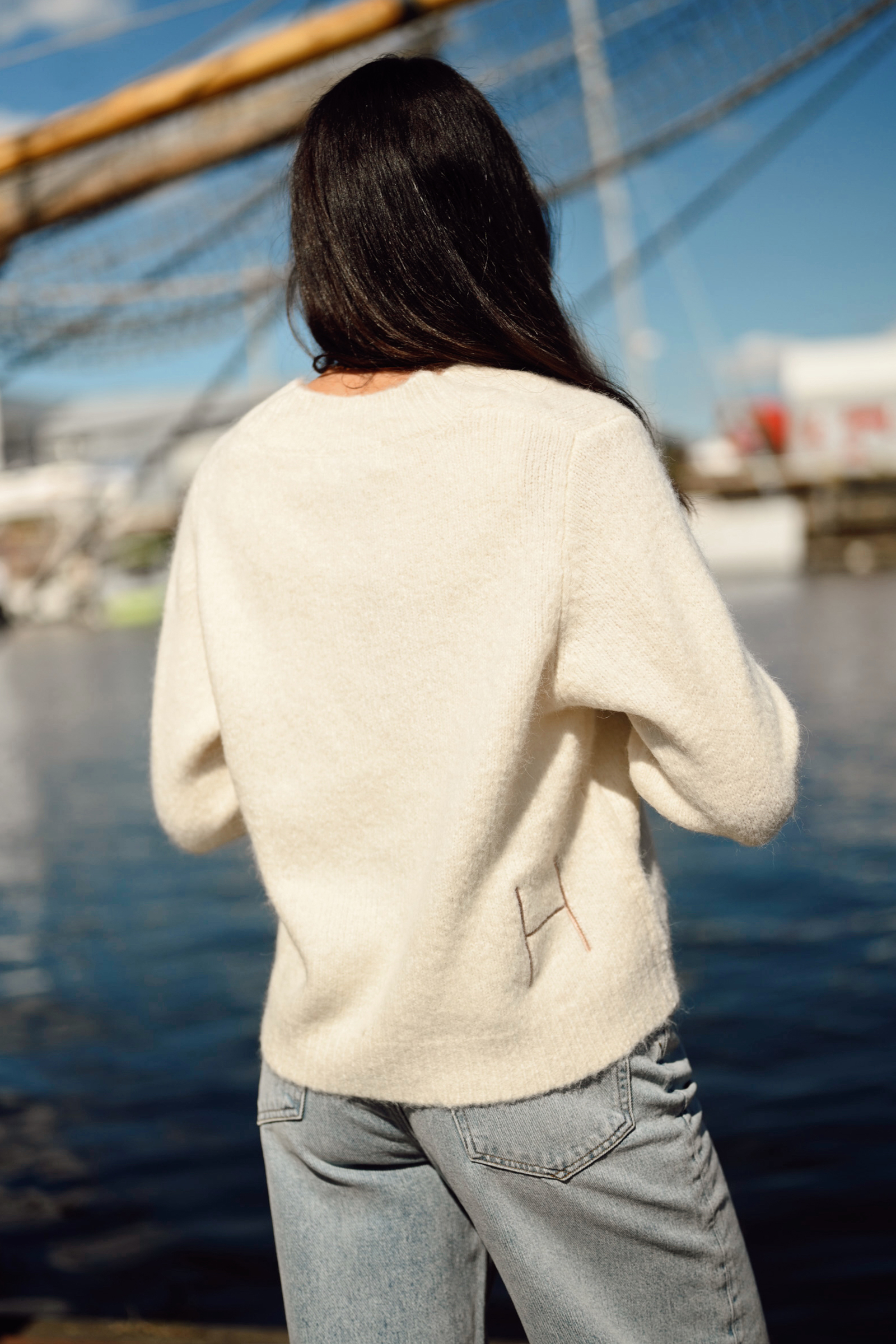 Pernille Short Cardigan, White Alyssum - Bilde 6