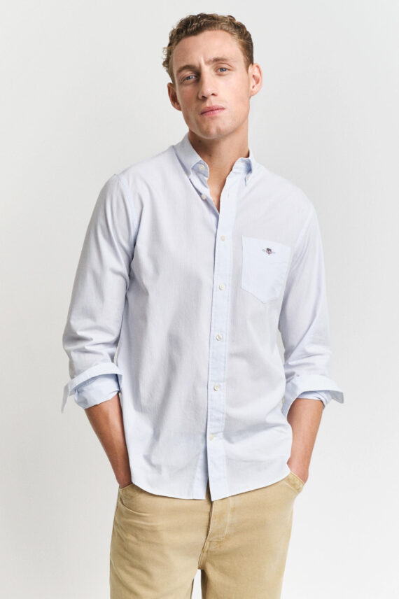 Reg Indigo Twill Shirt, Semi Light Blue
