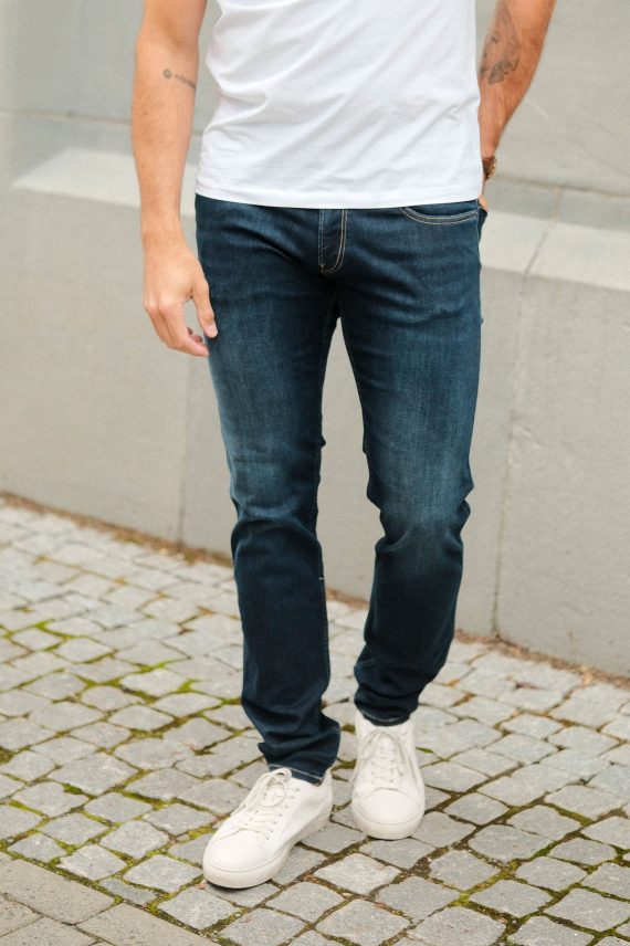 Slim Fit Anbass, Mørk Blå
