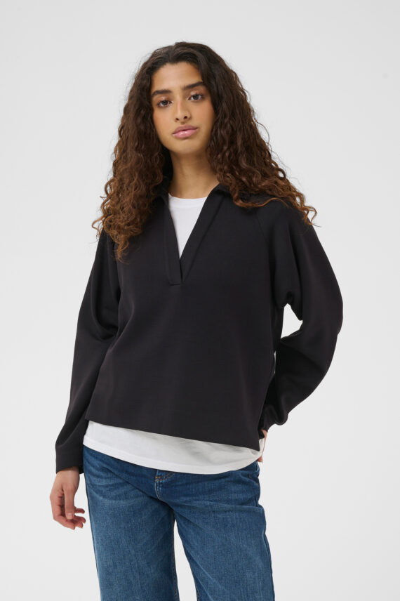 Simi IW Vincent Polo Blouse, Black