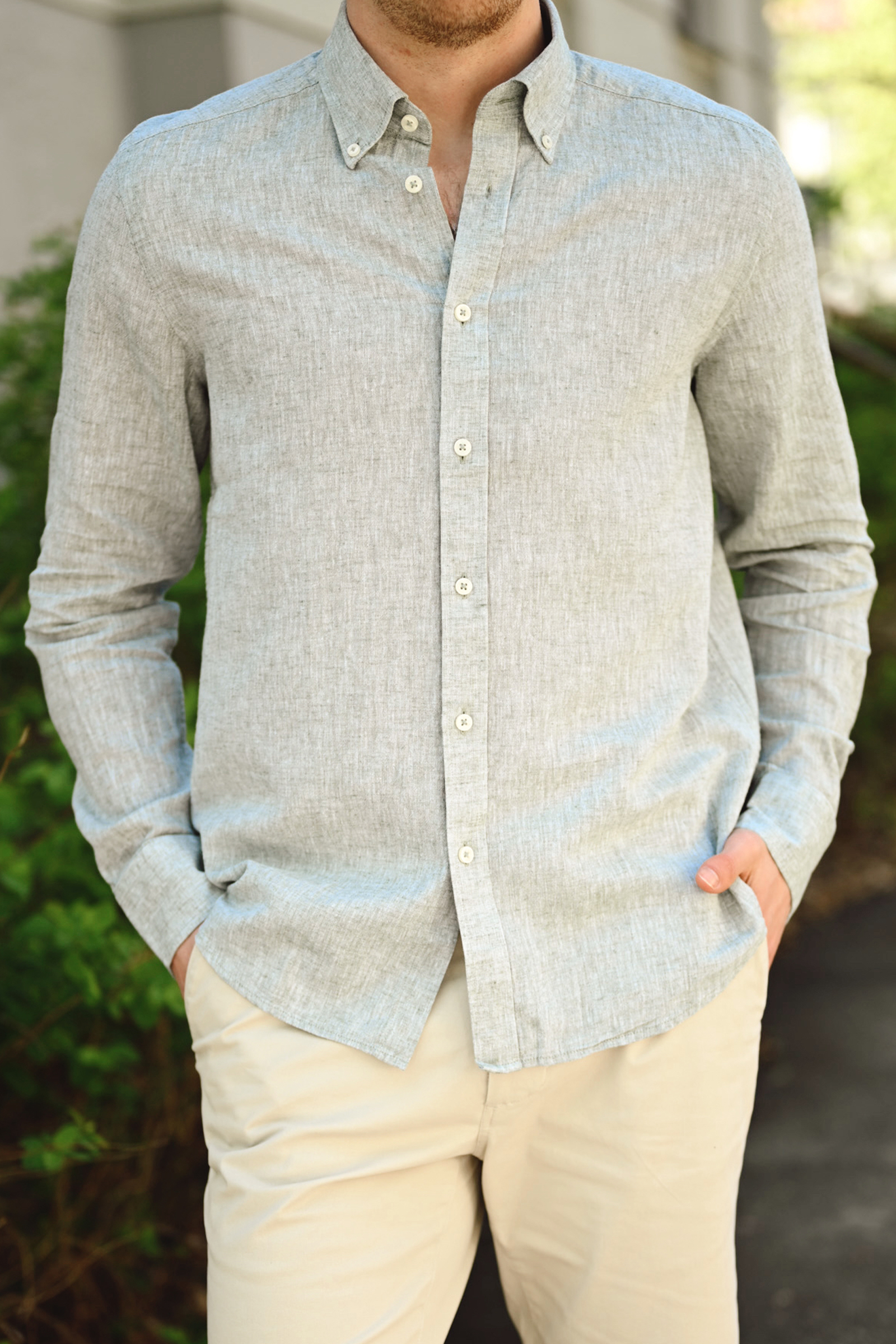 Jitloff Linen Shirt LS, Light Green - Bilde 3